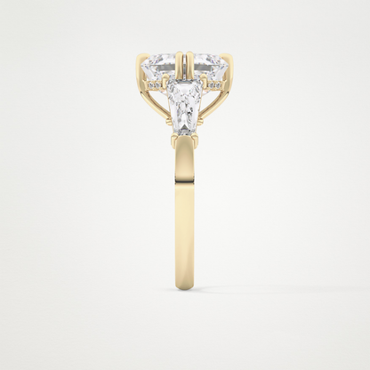 Asscher Three Stone Lab Grown Diamond Engagement Ring