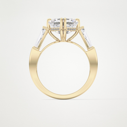 Asscher Three Stone Lab Grown Diamond Engagement Ring