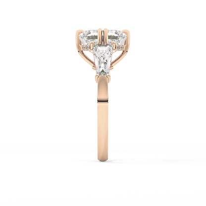 Asscher Three Stone Lab Grown Diamond Engagement Ring