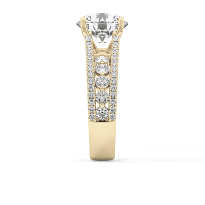 Round Split Shank & Pave Lab Grown Diamond Engagement Ring