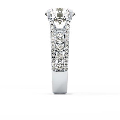 Round Split Shank & Pave Lab Grown Diamond Engagement Ring