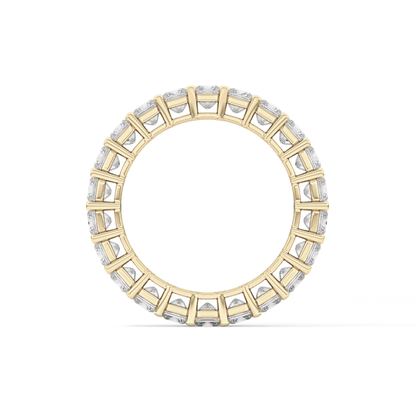 Full Eternity Wedding Band with 3.83 TCW Princess Cut Moissanite – Yellow, White, or Rose Gold