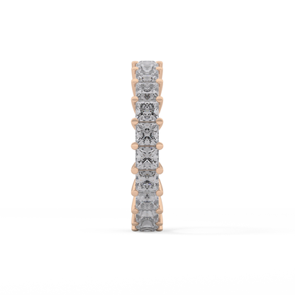 Full Eternity Wedding Band with 3.83 TCW Princess Cut Moissanite – Yellow, White, or Rose Gold