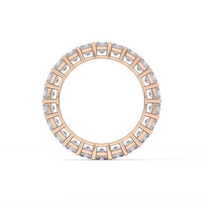 Full Eternity Wedding Band with 3.83 TCW Princess Cut Moissanite – Yellow, White, or Rose Gold