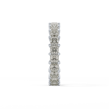 Full Eternity Wedding Band with 3.83 TCW Princess Cut Moissanite – Yellow, White, or Rose Gold