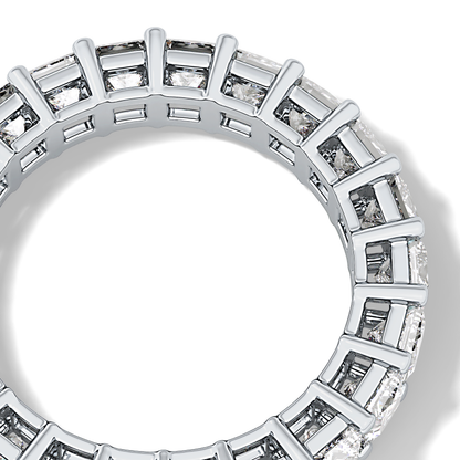 Full Eternity Wedding Band with 3.83 TCW Princess Cut Moissanite – Yellow, White, or Rose Gold