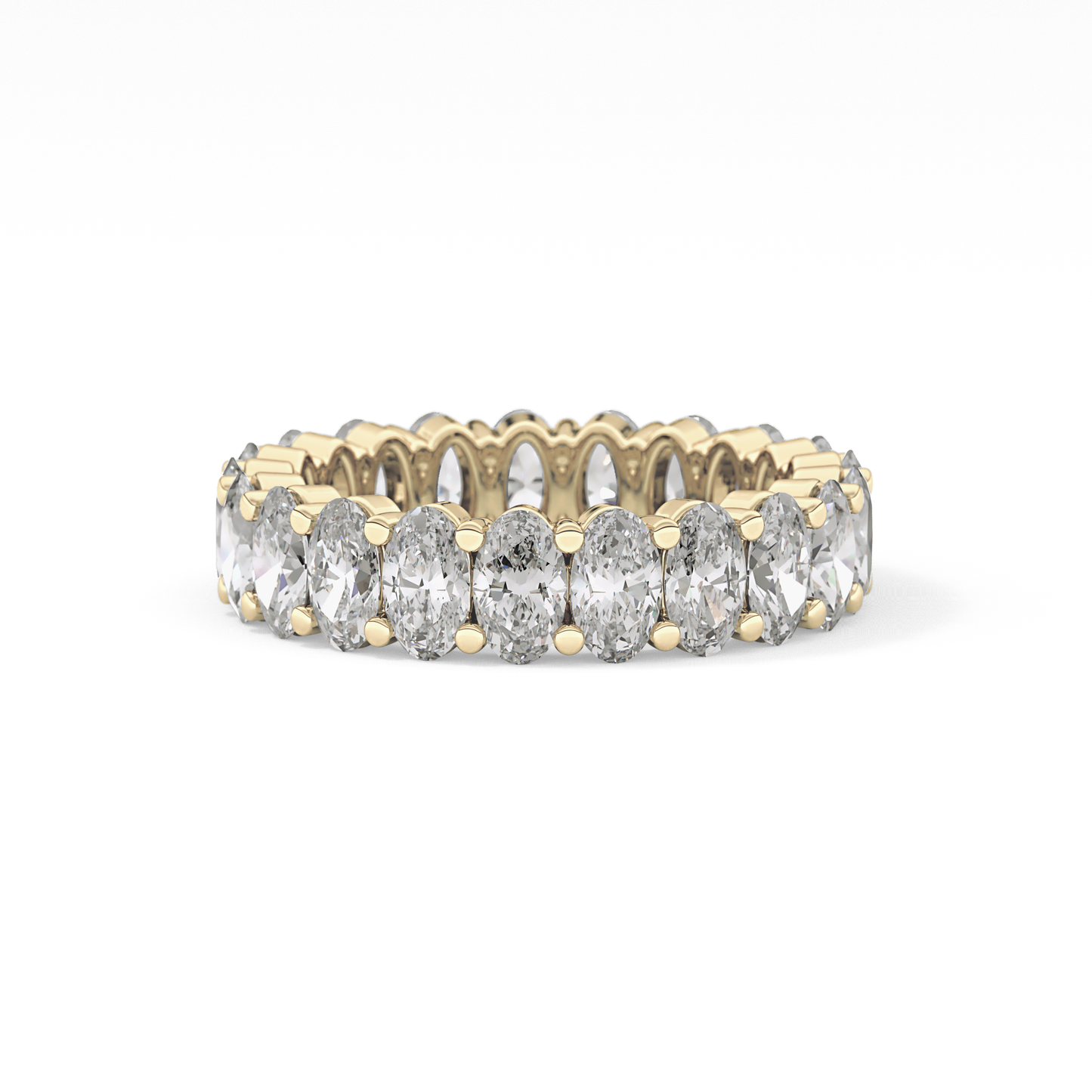 Full Eternity Wedding Band with 3.8 TCW Oval Cut Moissanite – Yellow, White, or Rose Gold
