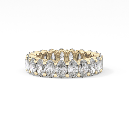 Full Eternity Wedding Band with 3.8 TCW Oval Cut Moissanite – Yellow, White, or Rose Gold