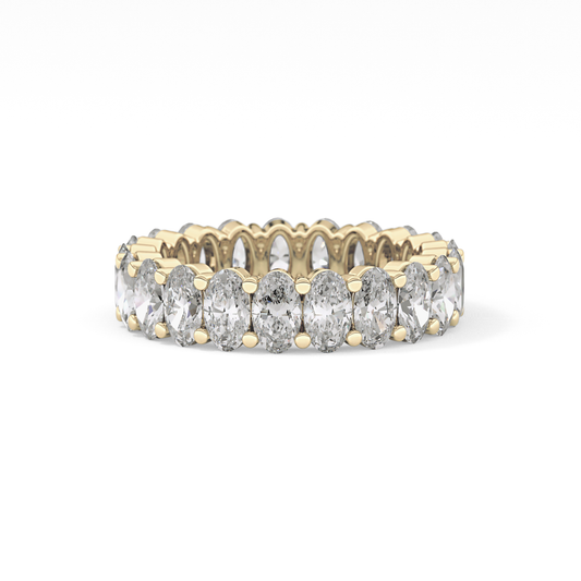 Full Eternity Wedding Band with 3.8 TCW Oval Cut Moissanite – Yellow, White, or Rose Gold