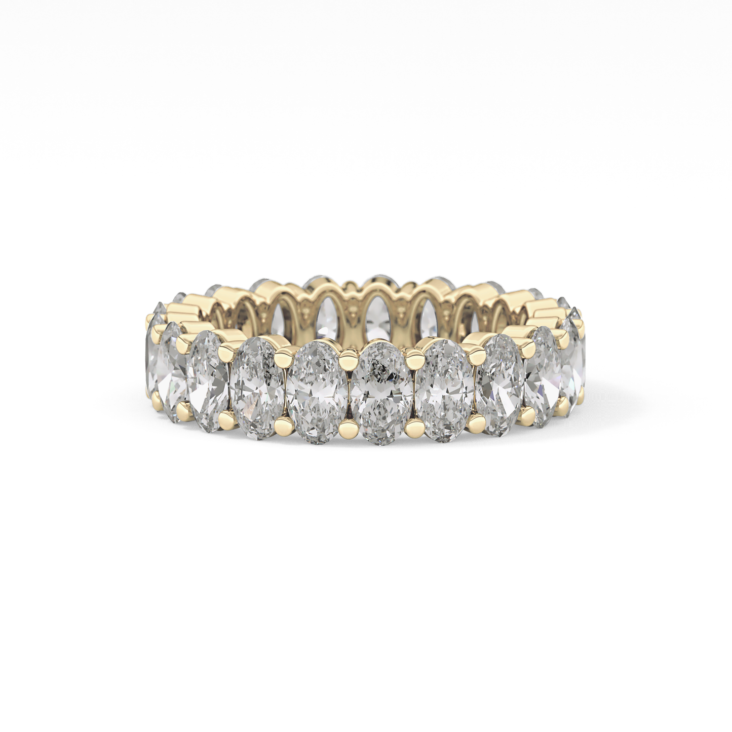 Full Eternity Wedding Band with 3.8 TCW Oval Cut Moissanite – Yellow, White, or Rose Gold