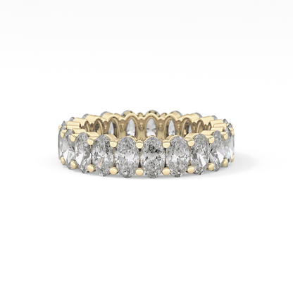 Full Eternity Wedding Band with 3.8 TCW Oval Cut Moissanite – Yellow, White, or Rose Gold
