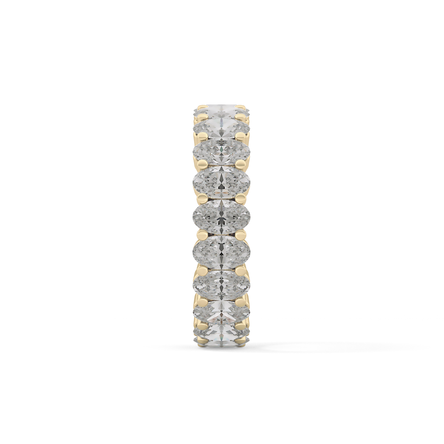 Full Eternity Wedding Band with 3.8 TCW Oval Cut Moissanite – Yellow, White, or Rose Gold