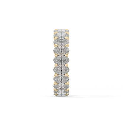 Full Eternity Wedding Band with 3.8 TCW Oval Cut Moissanite – Yellow, White, or Rose Gold
