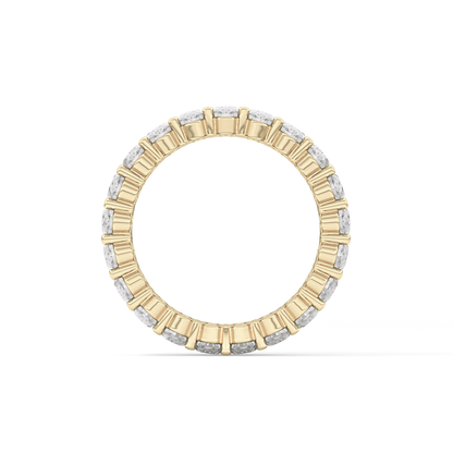 Full Eternity Wedding Band with 3.8 TCW Oval Cut Moissanite – Yellow, White, or Rose Gold