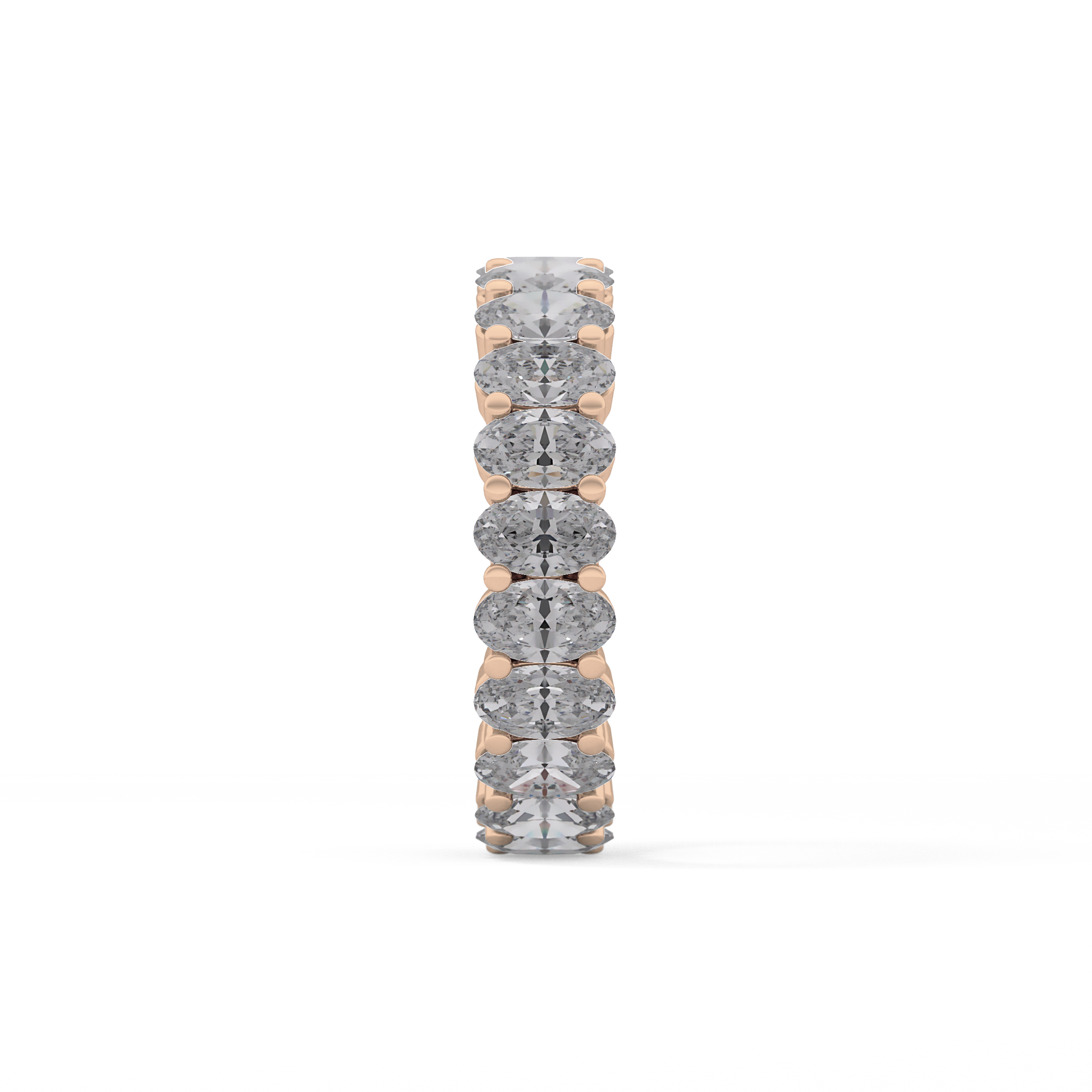 Full Eternity Wedding Band with 3.8 TCW Oval Cut Moissanite – Yellow, White, or Rose Gold