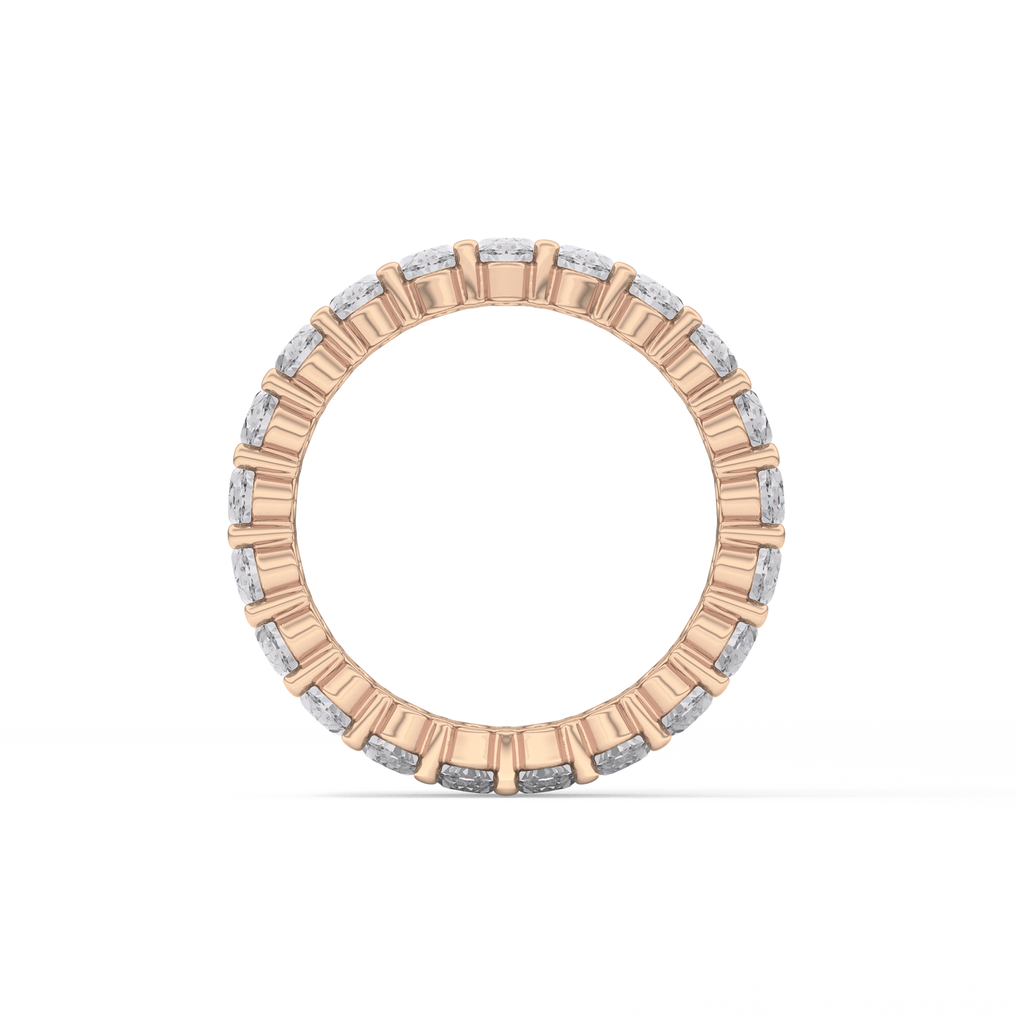 Full Eternity Wedding Band with 3.8 TCW Oval Cut Moissanite – Yellow, White, or Rose Gold