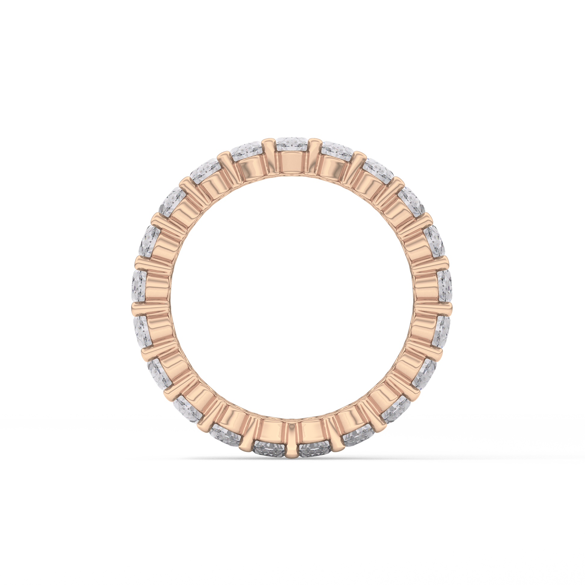 Full Eternity Wedding Band with 3.8 TCW Oval Cut Moissanite – Yellow, White, or Rose Gold