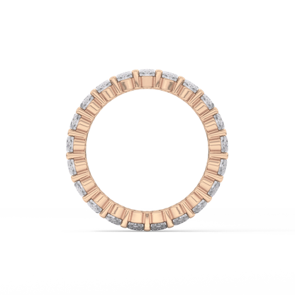 Full Eternity Wedding Band with 3.8 TCW Oval Cut Moissanite – Yellow, White, or Rose Gold