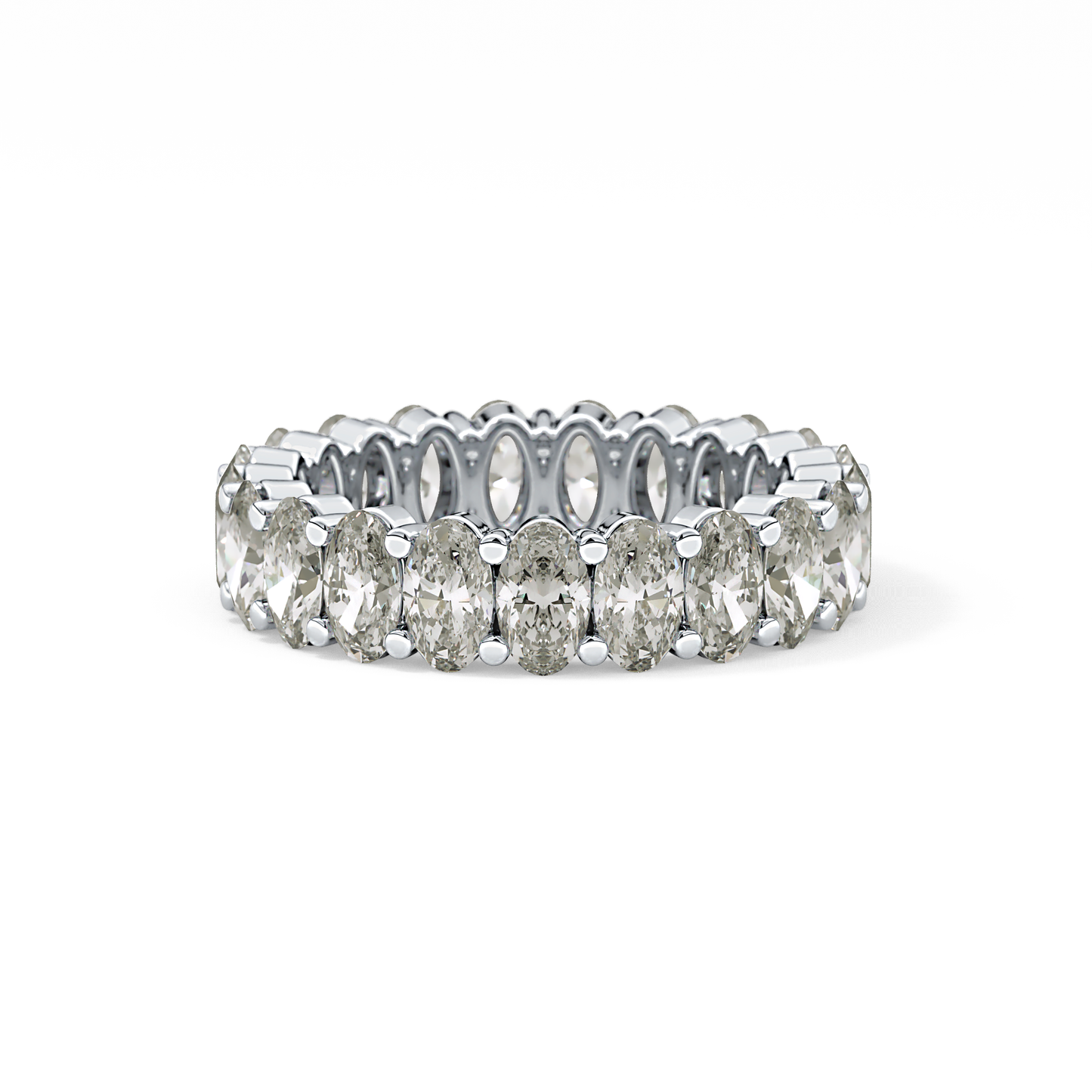 Full Eternity Wedding Band with 3.8 TCW Oval Cut Moissanite – Yellow, White, or Rose Gold