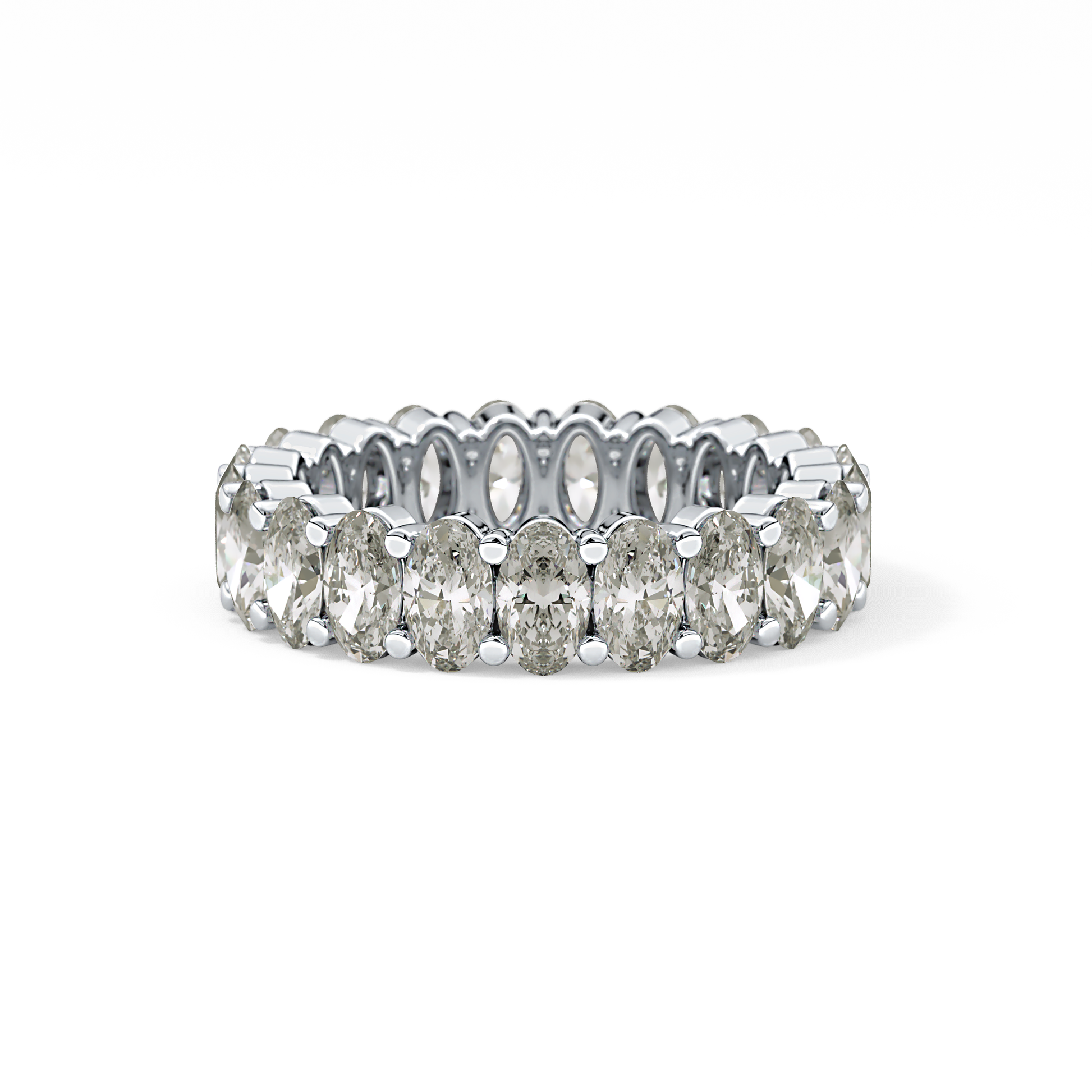Full Eternity Wedding Band with 3.8 TCW Oval Cut Moissanite – Yellow, White, or Rose Gold