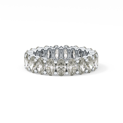 Full Eternity Wedding Band with 3.8 TCW Oval Cut Moissanite – Yellow, White, or Rose Gold