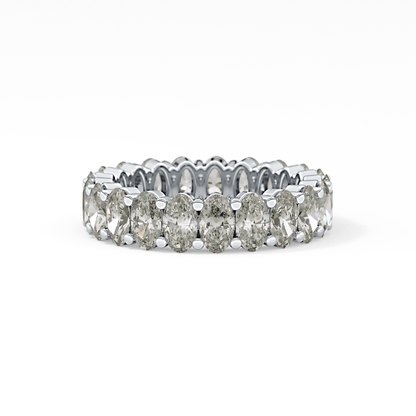 Full Eternity Wedding Band with 3.8 TCW Oval Cut Moissanite – Yellow, White, or Rose Gold