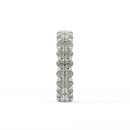 Full Eternity Wedding Band with 3.8 TCW Oval Cut Moissanite – Yellow, White, or Rose Gold