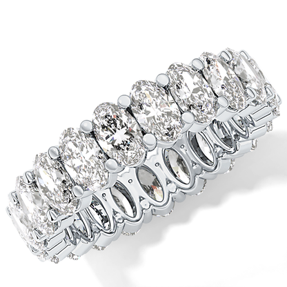 Full Eternity Wedding Band with 3.8 TCW Oval Cut Moissanite – Yellow, White, or Rose Gold