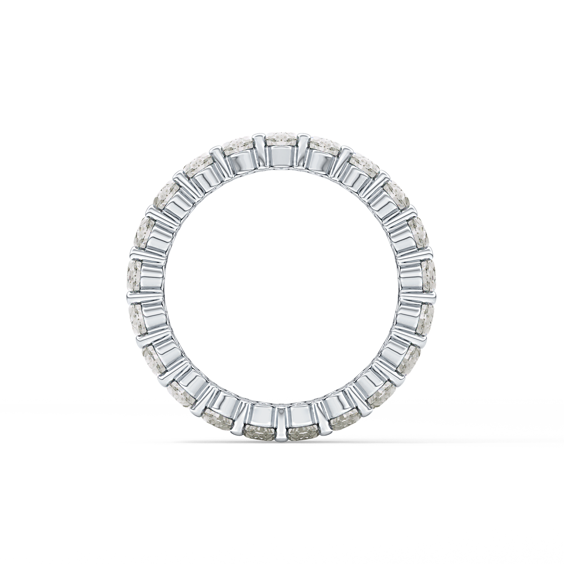 Full Eternity Wedding Band with 3.8 TCW Oval Cut Moissanite – Yellow, White, or Rose Gold