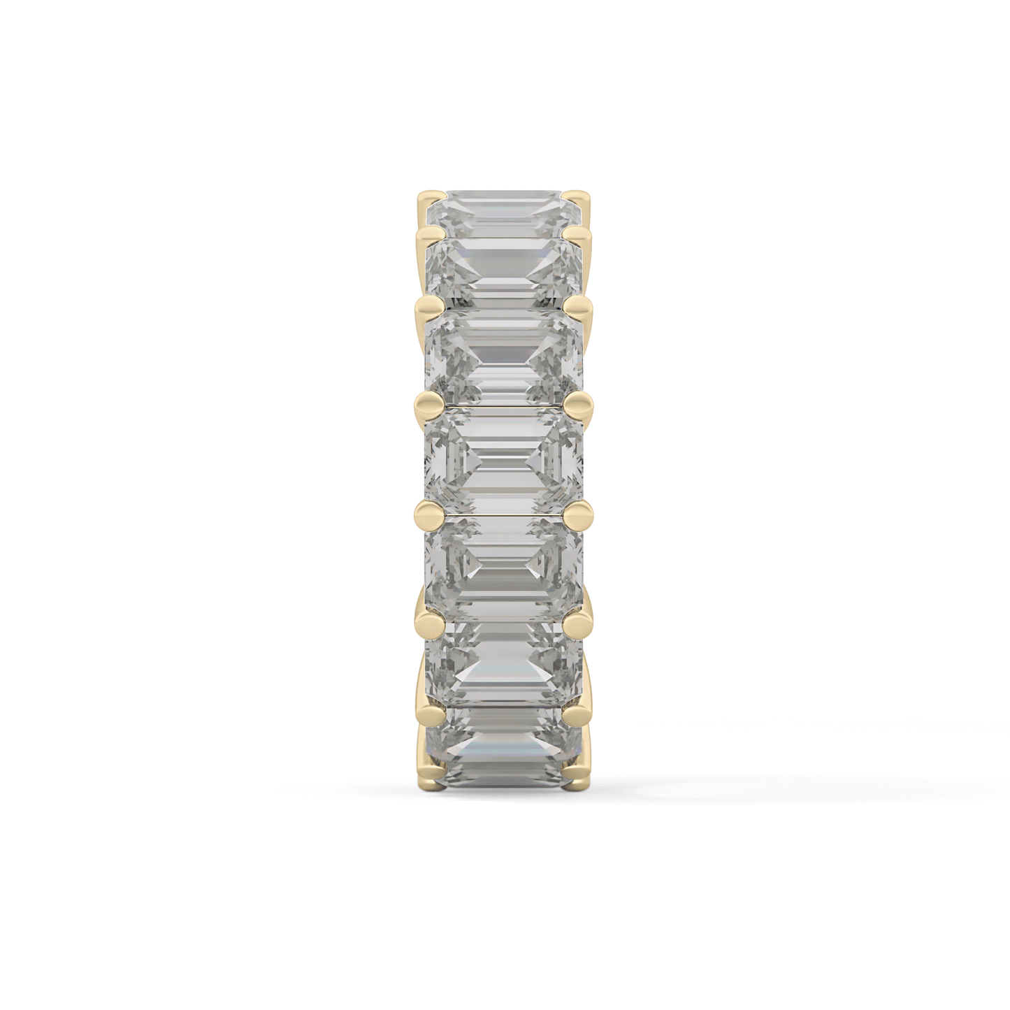 Full Eternity Wedding Band with 10.23 TCW Emerald Cut Moissanite – Yellow, White, or Rose Gold