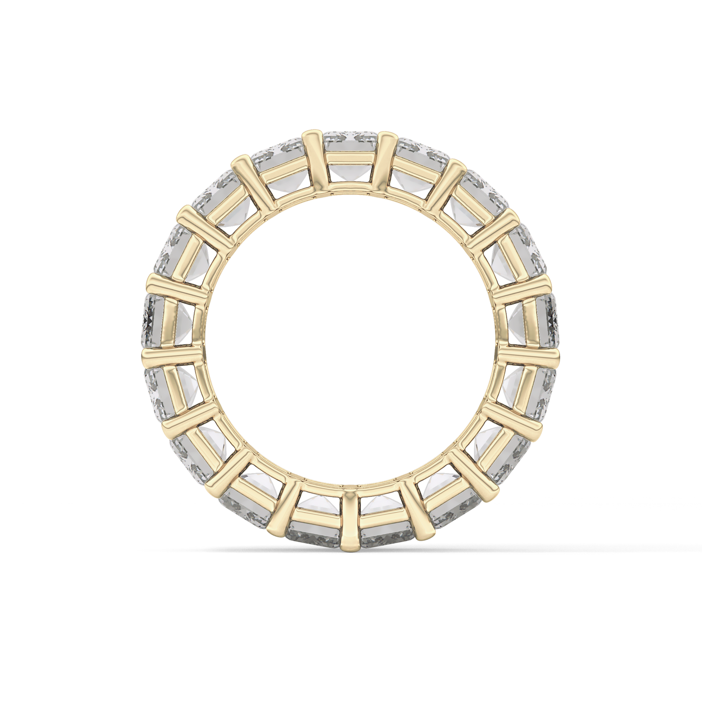 Full Eternity Wedding Band with 10.23 TCW Emerald Cut Moissanite – Yellow, White, or Rose Gold