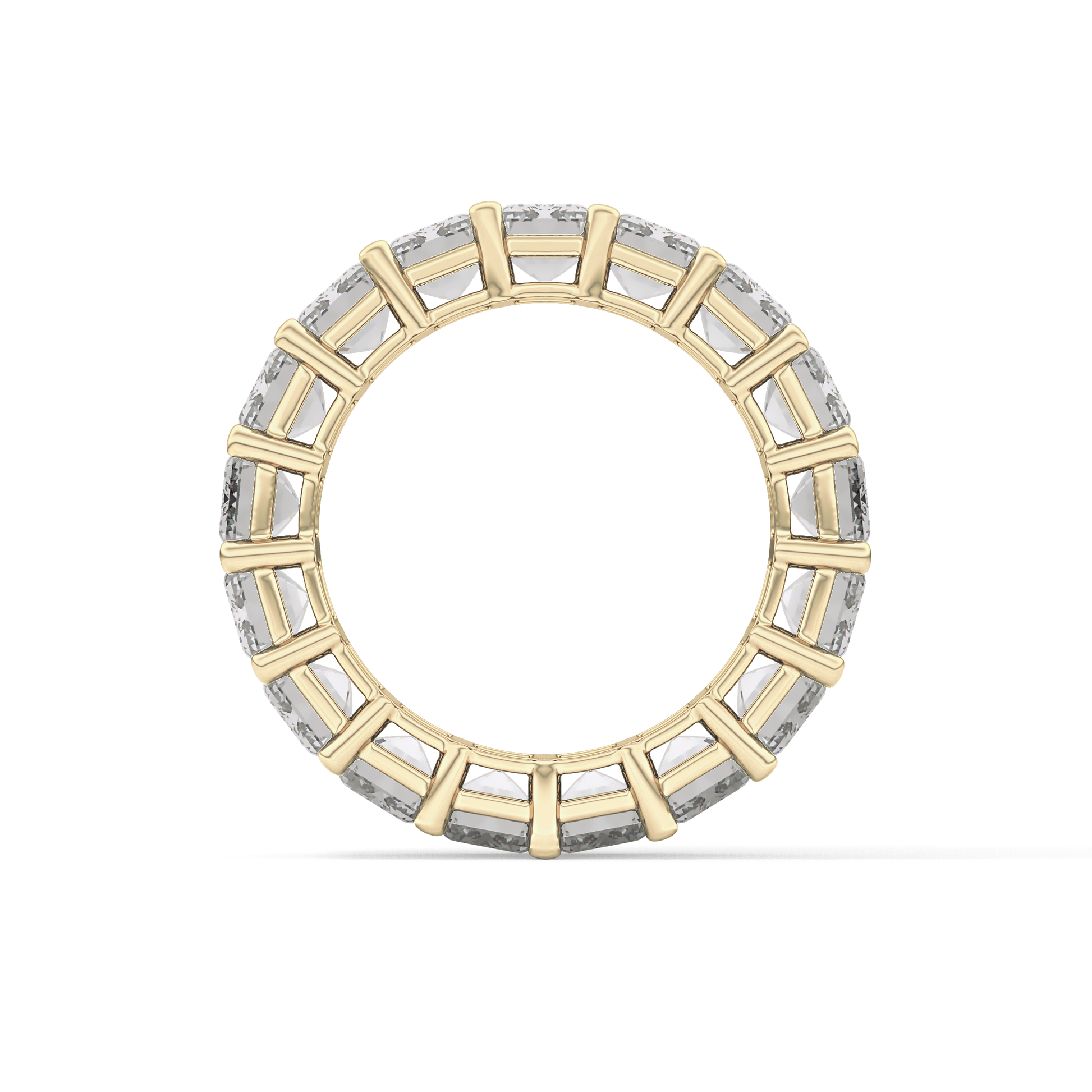 Full Eternity Wedding Band with 10.23 TCW Emerald Cut Moissanite – Yellow, White, or Rose Gold