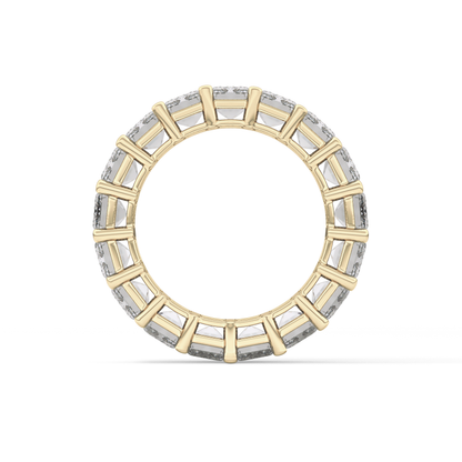 Full Eternity Wedding Band with 10.23 TCW Emerald Cut Moissanite – Yellow, White, or Rose Gold