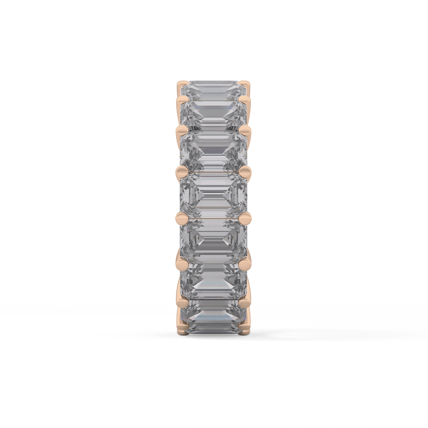 Full Eternity Wedding Band with 10.23 TCW Emerald Cut Moissanite – Yellow, White, or Rose Gold