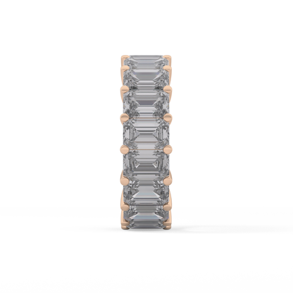 Full Eternity Wedding Band with 10.23 TCW Emerald Cut Moissanite – Yellow, White, or Rose Gold