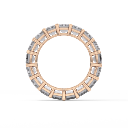 Full Eternity Wedding Band with 10.23 TCW Emerald Cut Moissanite – Yellow, White, or Rose Gold
