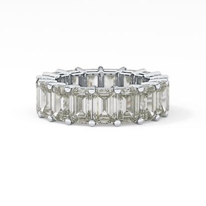 Full Eternity Wedding Band with 10.23 TCW Emerald Cut Moissanite – Yellow, White, or Rose Gold