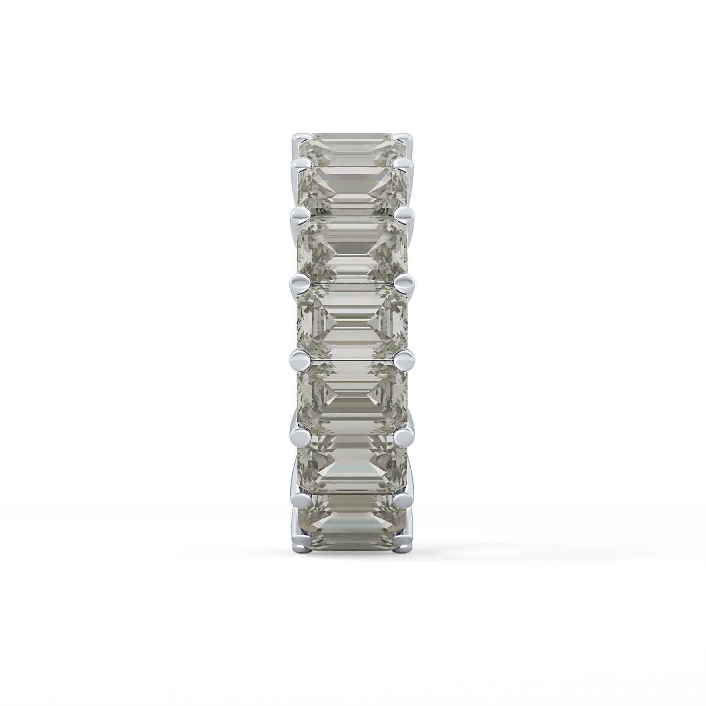 Full Eternity Wedding Band with 10.23 TCW Emerald Cut Moissanite – Yellow, White, or Rose Gold