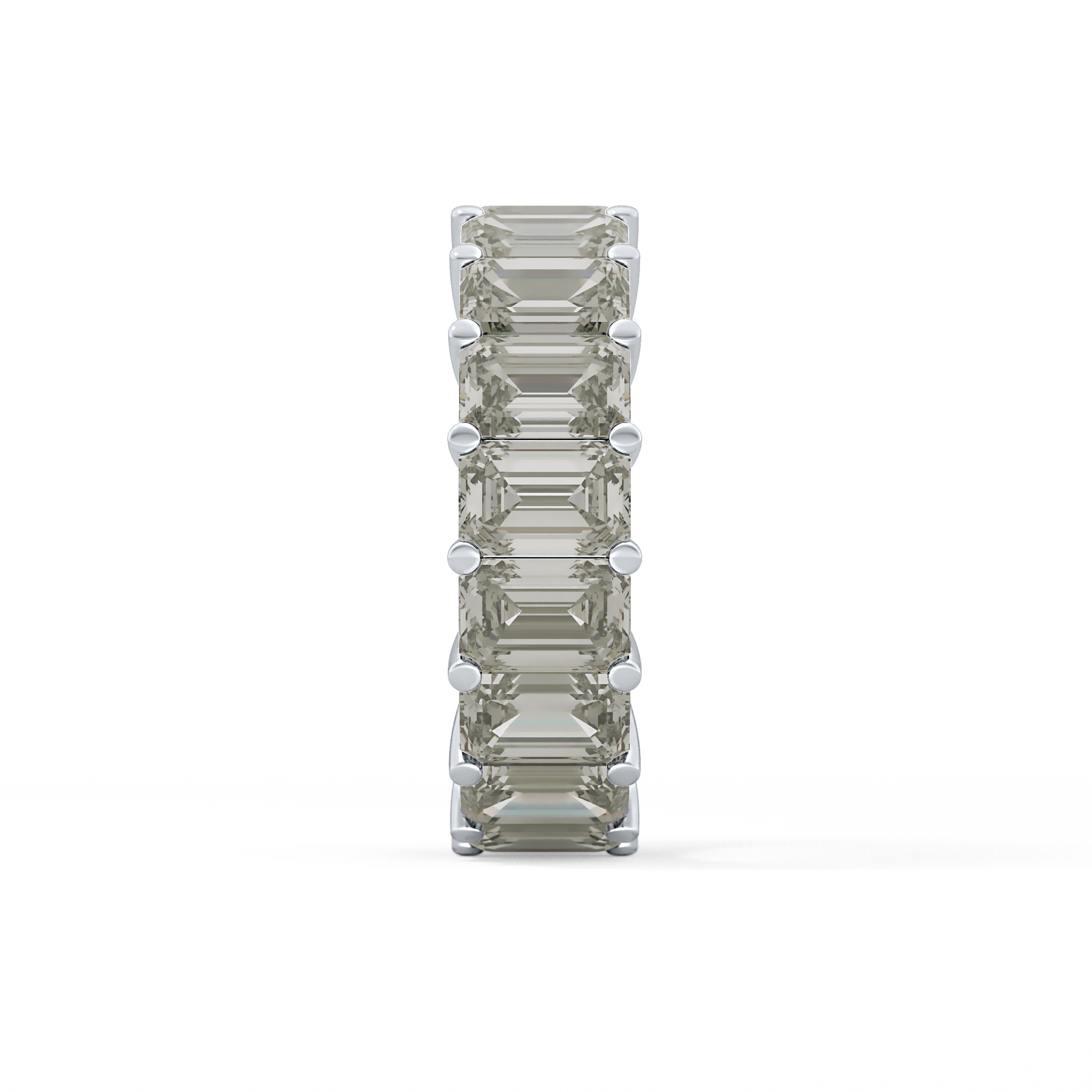 Full Eternity Wedding Band with 10.23 TCW Emerald Cut Moissanite – Yellow, White, or Rose Gold
