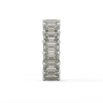 Full Eternity Wedding Band with 10.23 TCW Emerald Cut Moissanite – Yellow, White, or Rose Gold