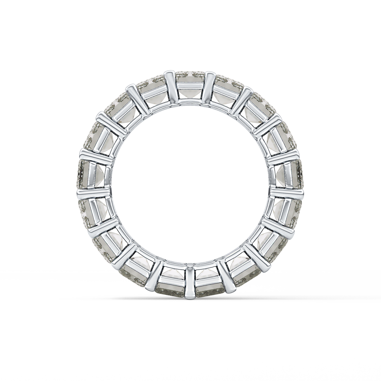 Full Eternity Wedding Band with 10.23 TCW Emerald Cut Moissanite – Yellow, White, or Rose Gold