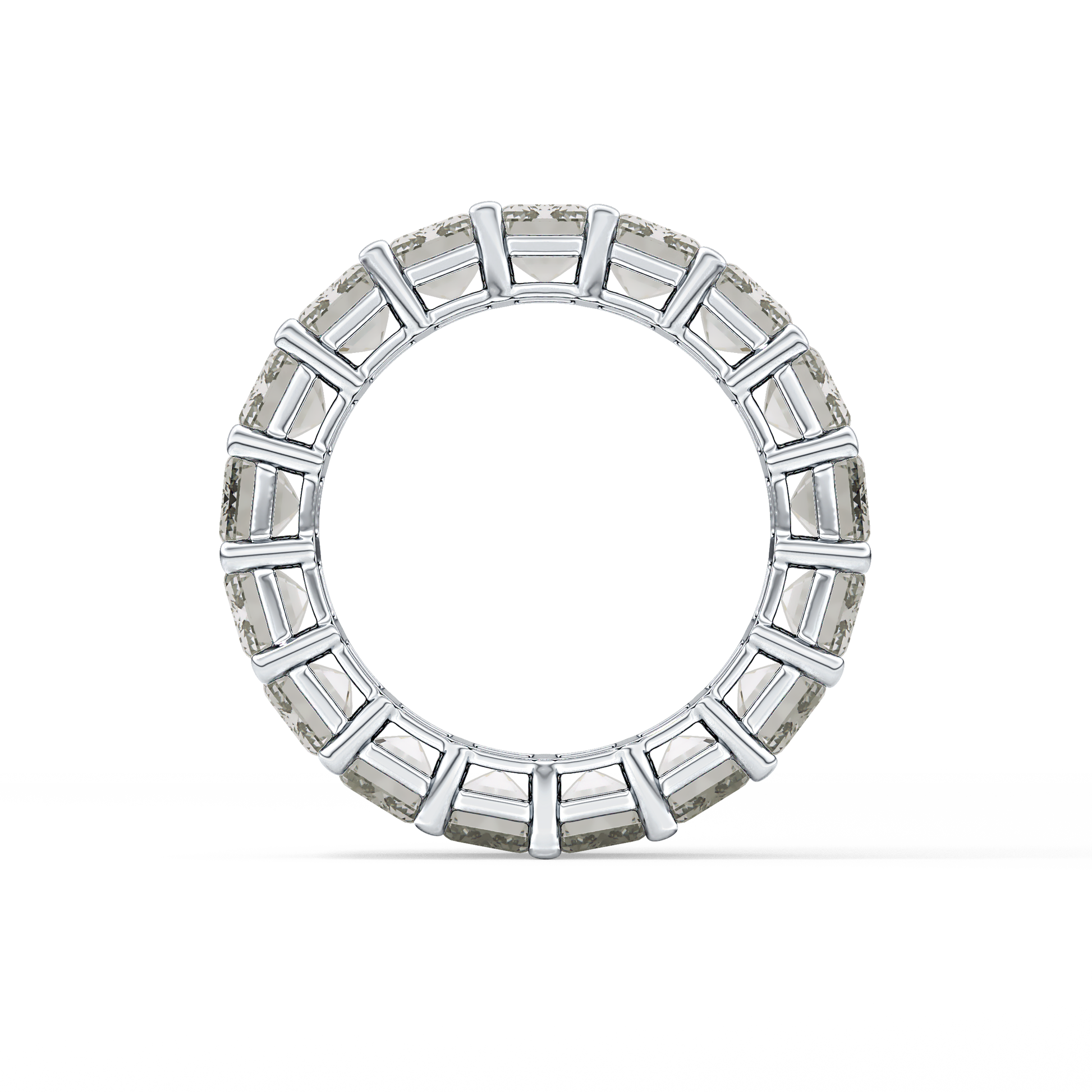 Full Eternity Wedding Band with 10.23 TCW Emerald Cut Moissanite – Yellow, White, or Rose Gold