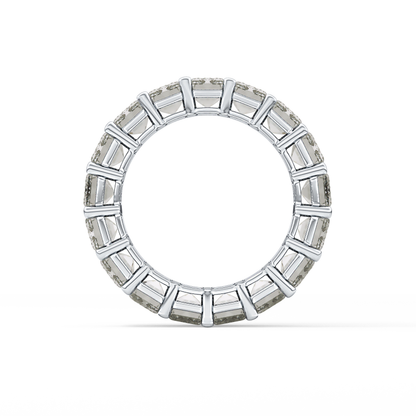 Full Eternity Wedding Band with 10.23 TCW Emerald Cut Moissanite – Yellow, White, or Rose Gold