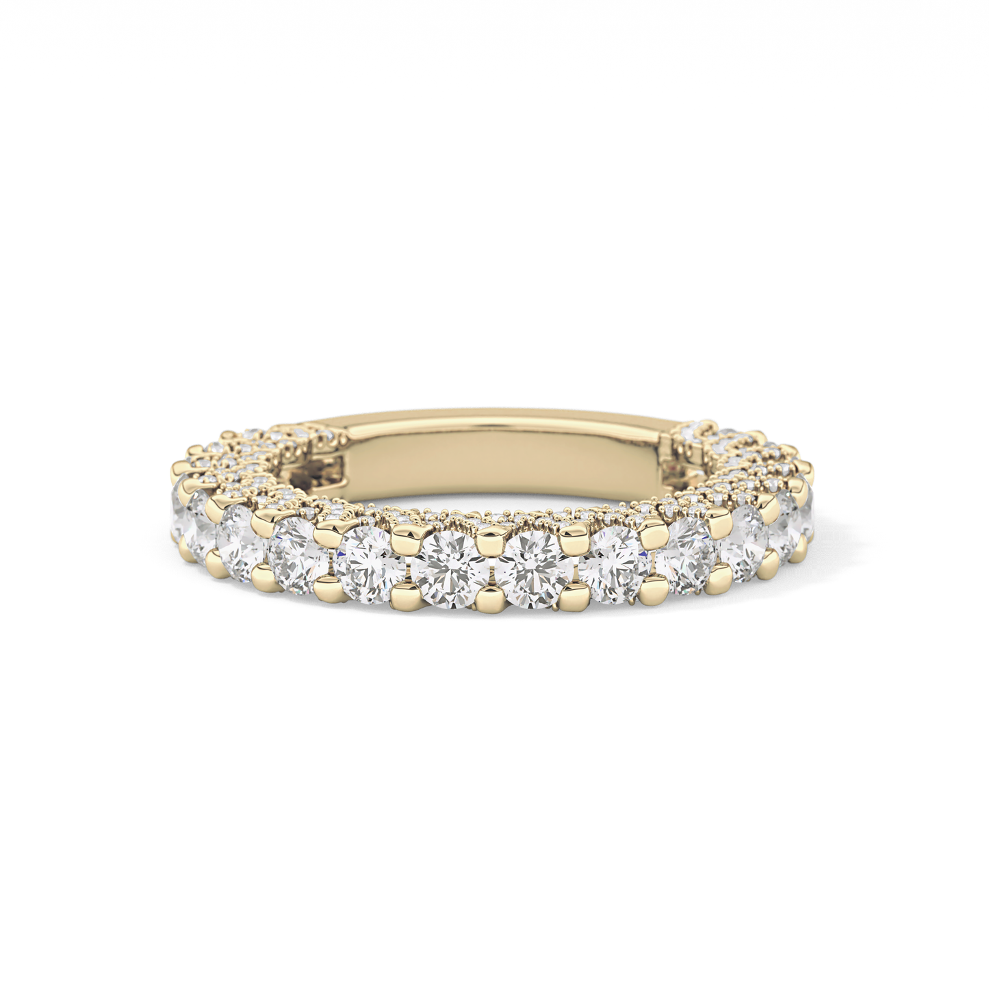 Half Eternity Wedding Band with 1.83 TCW Round Cut Moissanite – Yellow, White, or Rose Gold