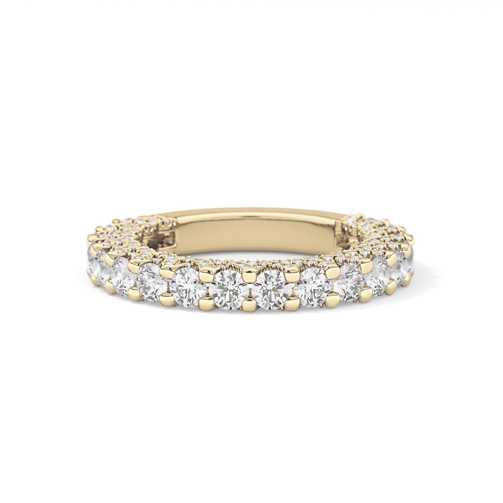 Half Eternity Wedding Band with 1.83 TCW Round Cut Moissanite – Yellow, White, or Rose Gold