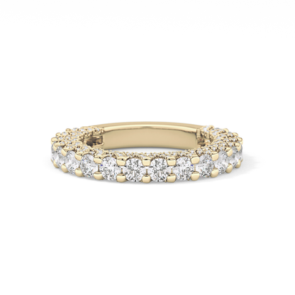 Half Eternity Wedding Band with 1.83 TCW Round Cut Moissanite – Yellow, White, or Rose Gold