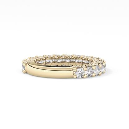Half Eternity Wedding Band with 1.83 TCW Round Cut Moissanite – Yellow, White, or Rose Gold