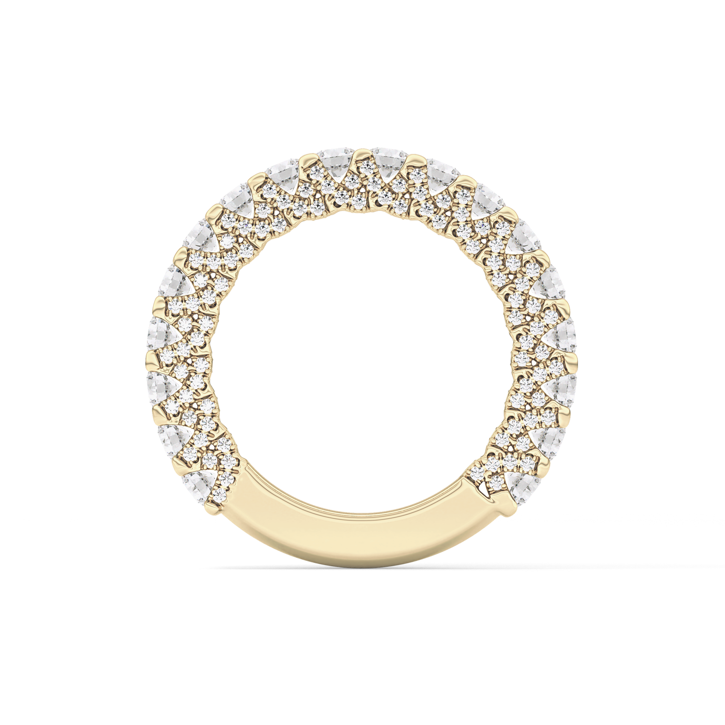 Half Eternity Wedding Band with 1.83 TCW Round Cut Moissanite – Yellow, White, or Rose Gold