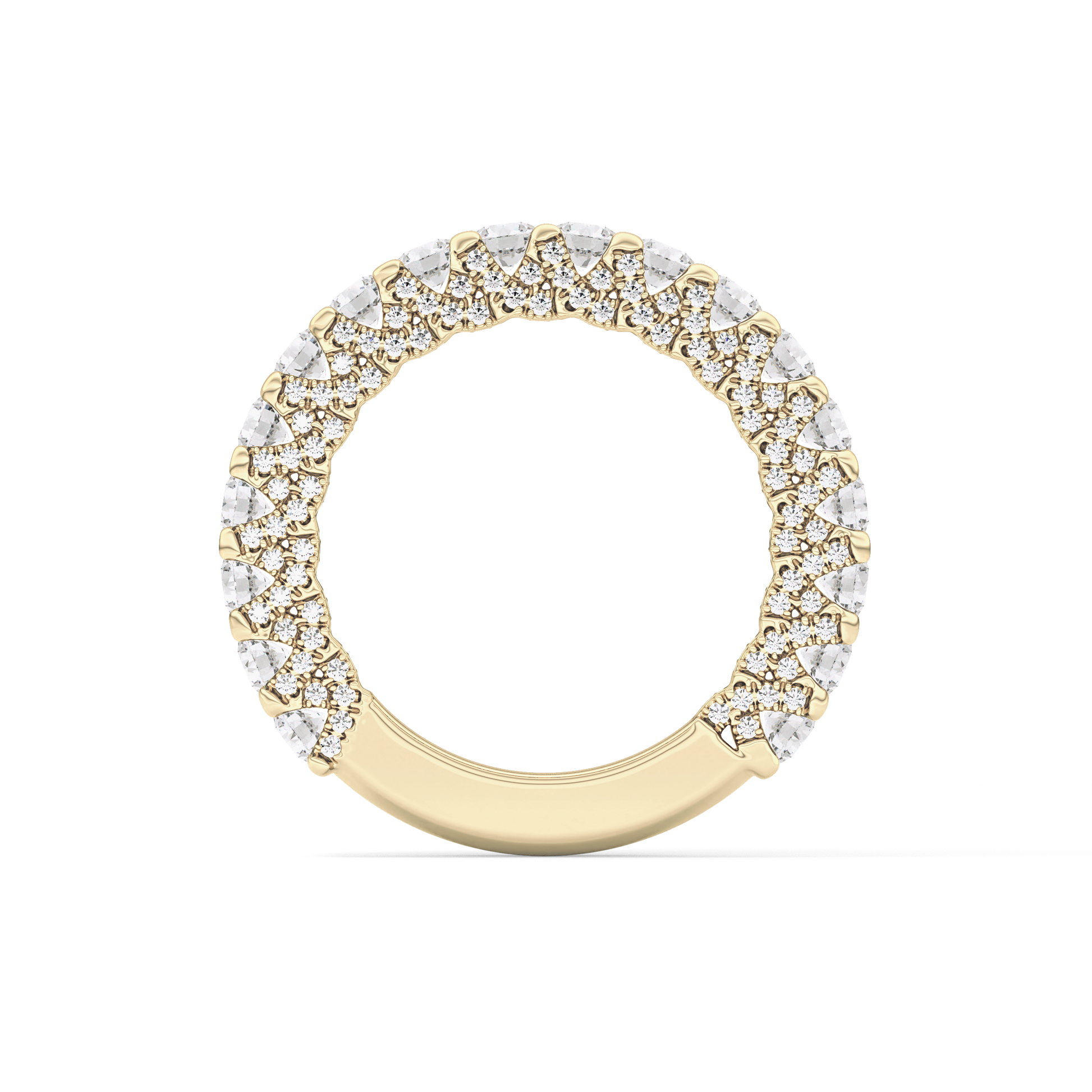 Half Eternity Wedding Band with 1.83 TCW Round Cut Moissanite – Yellow, White, or Rose Gold