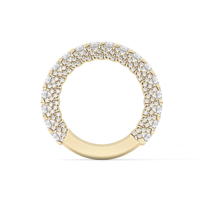 Half Eternity Wedding Band with 1.83 TCW Round Cut Moissanite – Yellow, White, or Rose Gold